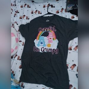Care Bear Black Grey Graphic Tee